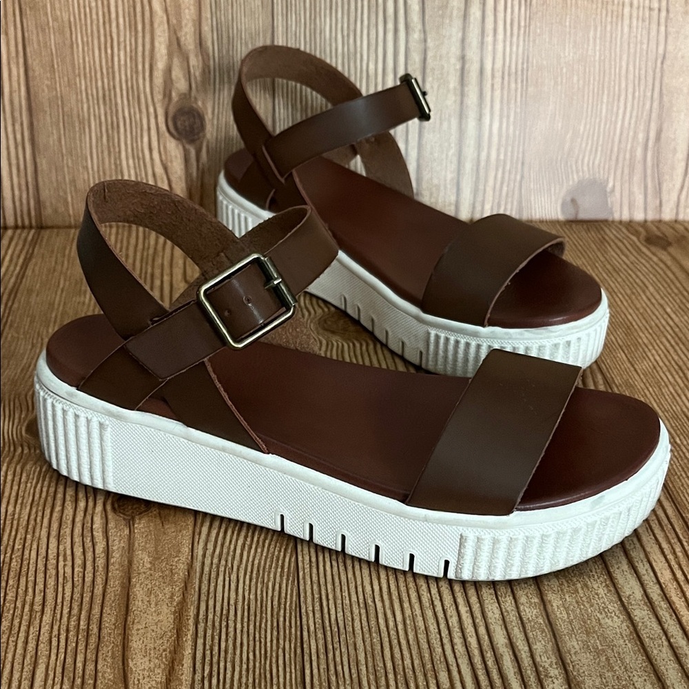 Mia Brown Platform Sandals